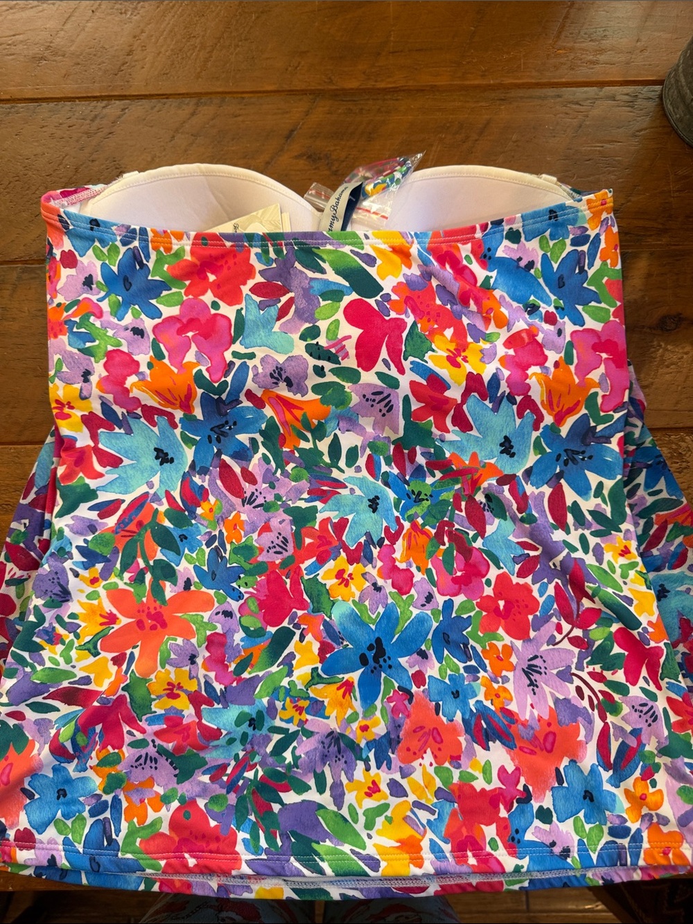 Tommy Bahama Multicolor Floral Strapless Swim Mini - Picture 4 of 4